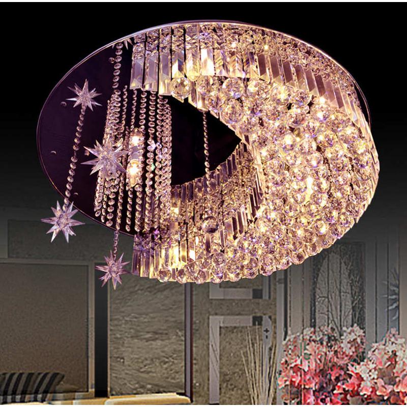 星星月亮水晶吸顶灯欧式现代LED客厅灯奢华卧室饭厅餐厅灯具