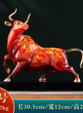 正品饰大明铜牛摆送件客厅牛气冲天客厅办公室领导装匠开业周年庆