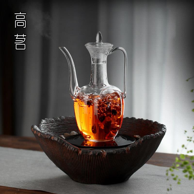 2025新款花茶壶玻璃水壶泡茶烧水茶具耐高温黑晶炉泡茶炉专用煮茶