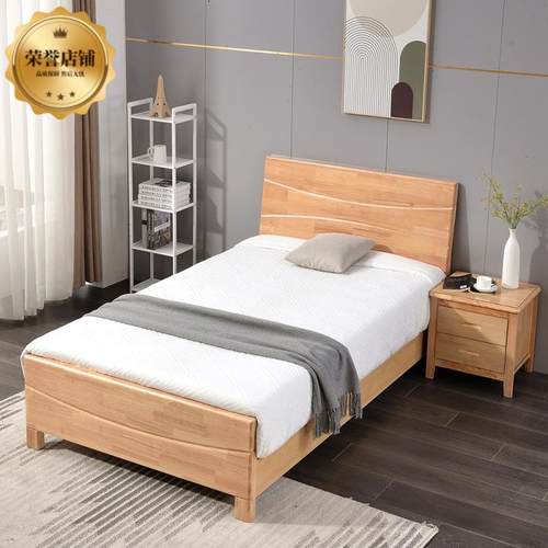 现代简租约橡木床公寓室床宾馆民宿床单人出屋SJU工地卧床酒店家