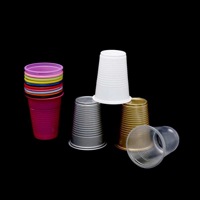 一次性塑料PP杯200ml彩色塑料杯家用商用泡茶水杯耐高温可微波炉