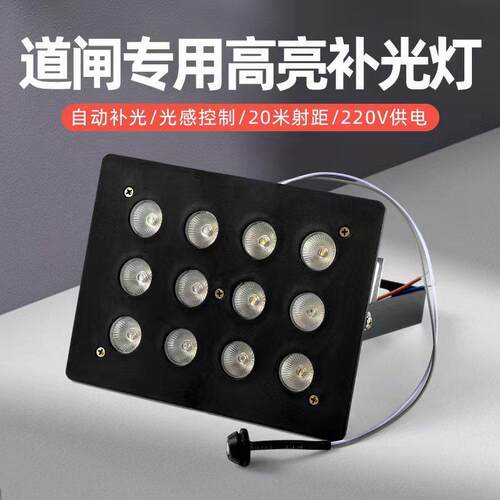 停车系统栅栏机专用LED高亮补光灯12瓦220V供电自动开启光感控制