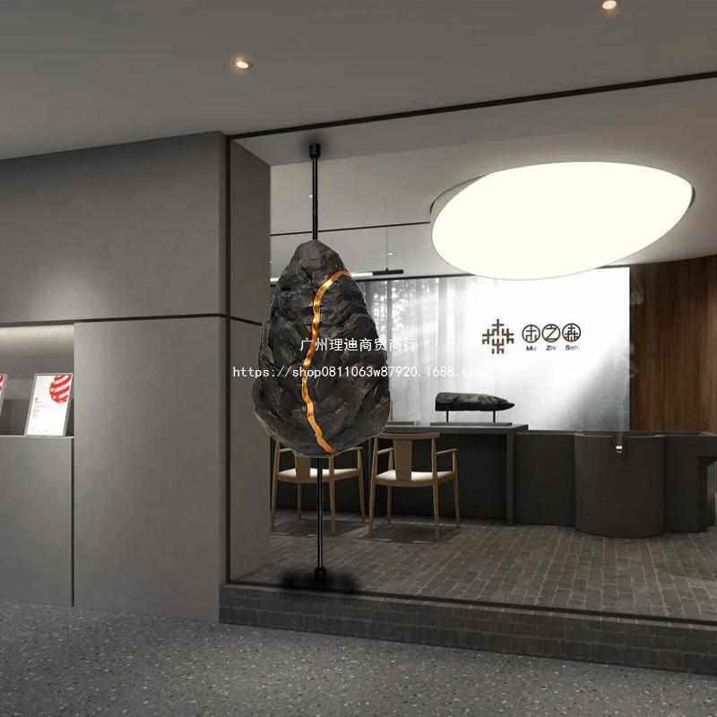 玻璃钢仿真石头金边悬浮石酒店会所造景轻奢高档悬挂装饰雕塑摆件,家居饰品,户外/庭院摆件,淘宝优惠券,粉丝福利购,淘宝优惠卷