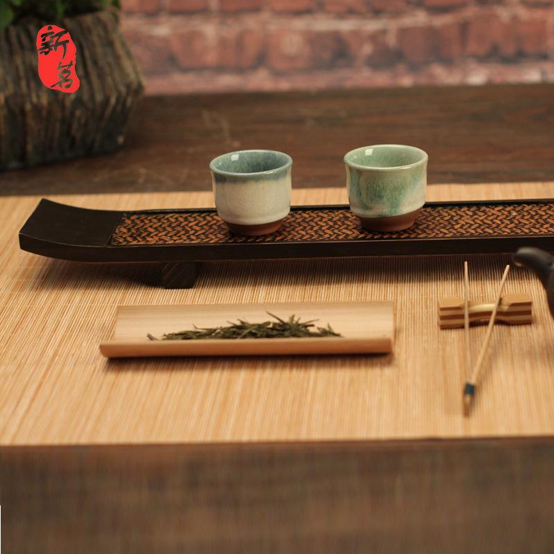重竹托干简易茶茶盘托盘日式旅行奉茶单层重竹茶台海070茶座泡小