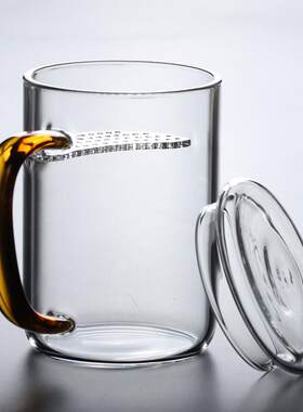 耐热绿茶杯 过滤茶杯玻璃杯家用水杯子带把茶水分离月牙泡茶杯