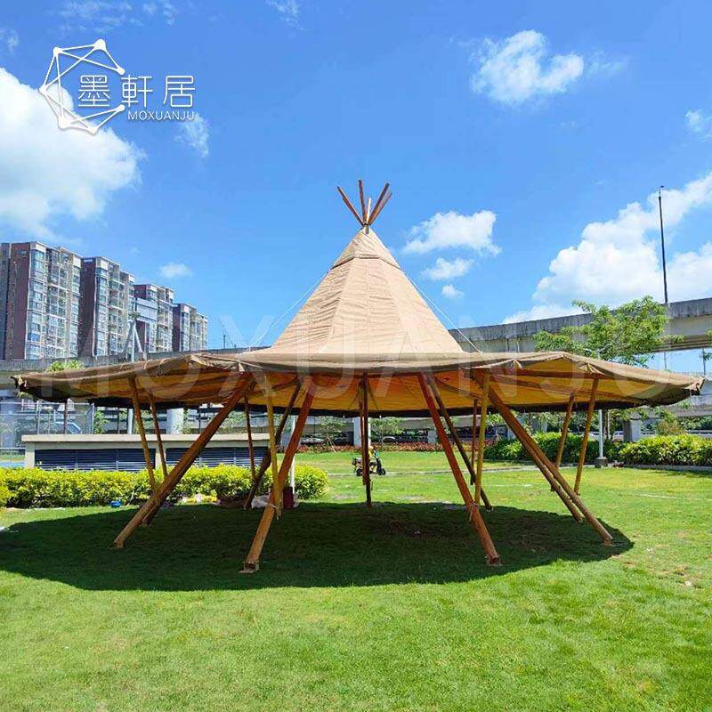新品实木印第安金字塔帐篷tipi大型露营草帽帐篷营地酒店篷房