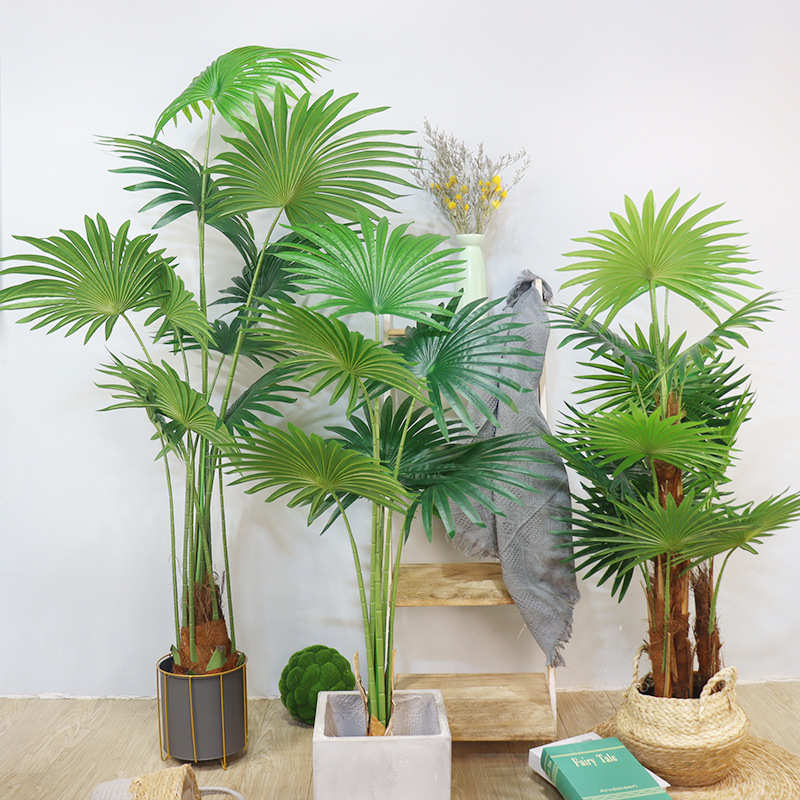 批发北欧风唐棕葵仿真绿植棕榈假植物花树装饰落地盆景 仿真蒲葵