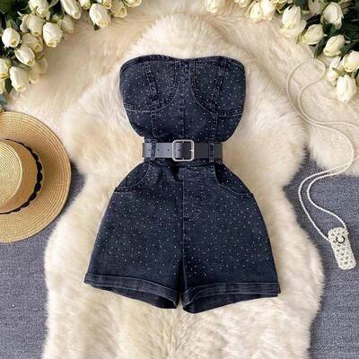 T 66064 Fashionable High Waist Jumpsuit 修身连体裤