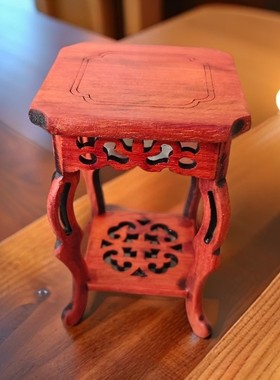 紫砂壶鸡翅海马红花底座装饰摆件