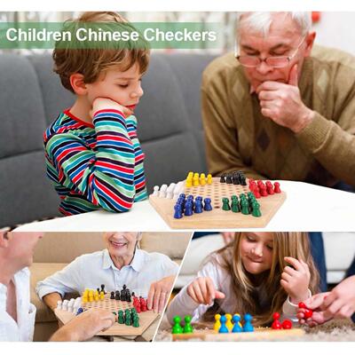 Wooden Educational Board Children Classic Halma Chinese Chec