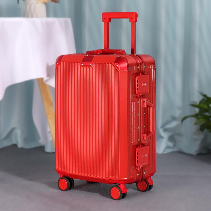 正品2102年2新值款高颜铝框款行李箱女0寸超静音结实耐用大学生拉