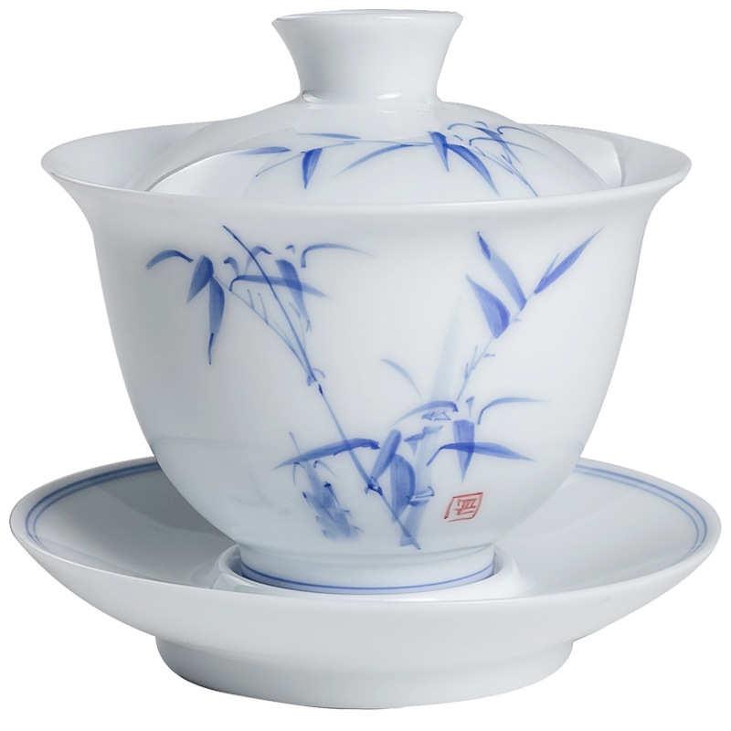 开业功夫公司多款单个泡茶家用店铺茶具采购手绘logo盖碗送礼商务