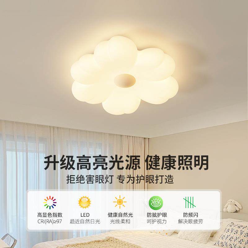 大观卧9室灯间吸顶灯具现简约房灯创意花代朵灯中山家装灯饰293园