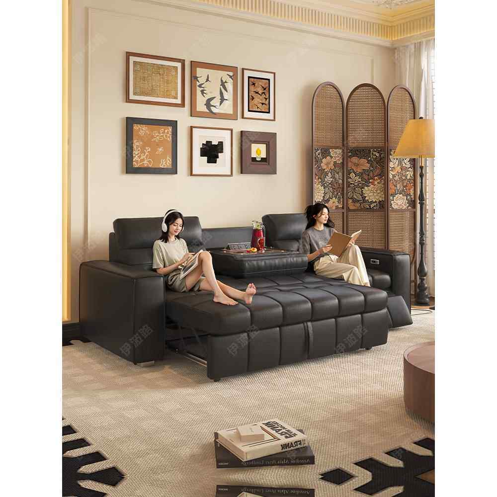 伊波路沙发床两用折叠中古风客厅劳伦斯电动功能头等太空舱沙发