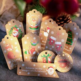 250pcs Merry Christmas Kraft Paper Tags DIY Gift Wrapping De