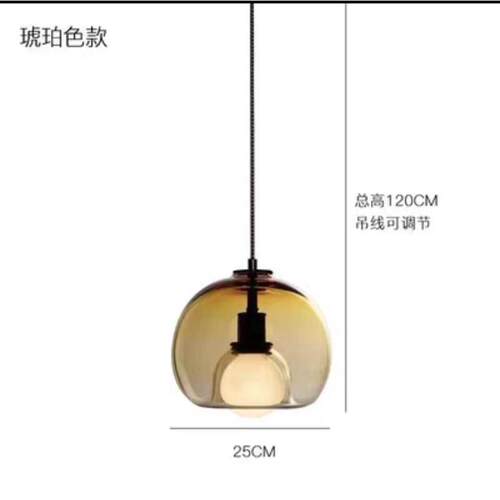 吧台99ch咖啡厅玻璃小床头北欧现代奢简约轻餐厅吊灯单头酒吧店铺