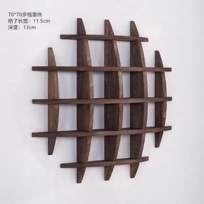 博古架木现代简约多宝阁中式壁EFO挂挂墙实具茶架子式置物架茶云