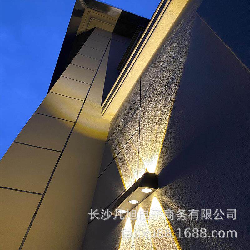 太阳能简现水代雅黑色走廊约过道壁灯极d简PDZle户外防创意墙灯