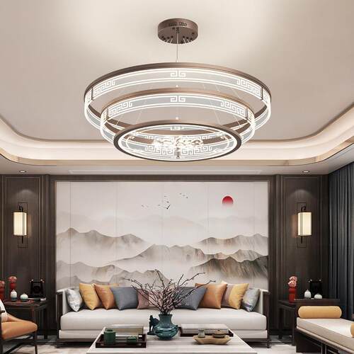 新中式吊灯客厅灯led圆形卧室灯新款简约中国风禅意网红餐厅灯具