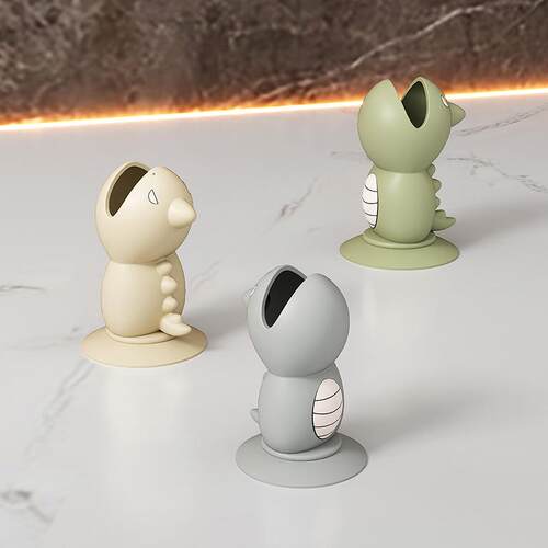 Dinosaur Suction Cup Toothbrush Holder Silicone Desktop Toot