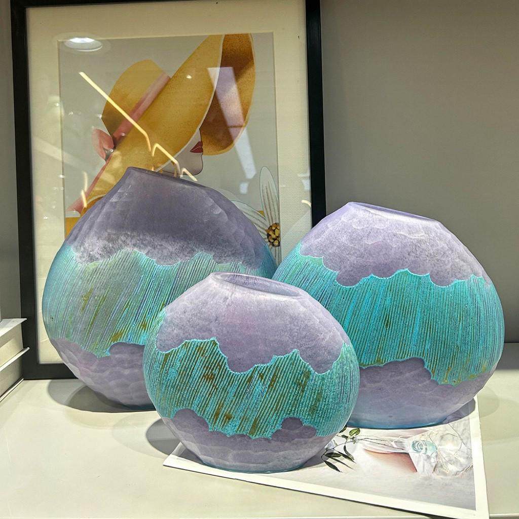 现代轻奢高级感磨刻花瓶餐桌办公室摆件创意样板间高级插花器装饰,家居饰品,花瓶,淘宝优惠券,粉丝福利购,淘宝优惠卷