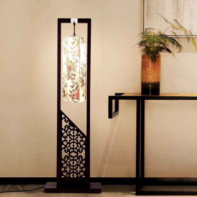 艺术灯中式落地灯客厅中国风实木卧室新古典灯仿古床头立式台灯遥