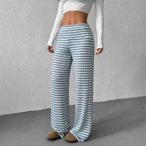 Striped micro flared pants for women's slimming pants