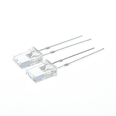 发光二极管2X5X7mm方形透明无边长脚 红光蓝光黄光翠绿普绿LED灯