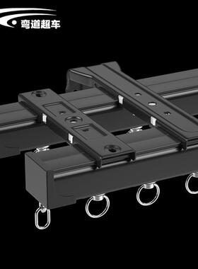 特曲厚黑色顺窗帘滑轨轴承轮静1001-黑音窗帘杆可弯重型铝合金窗