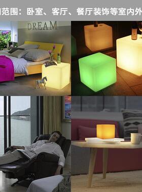 酷擎LED发光立方体 方凳子户外防水方块灯美陈装饰酒吧发光家具