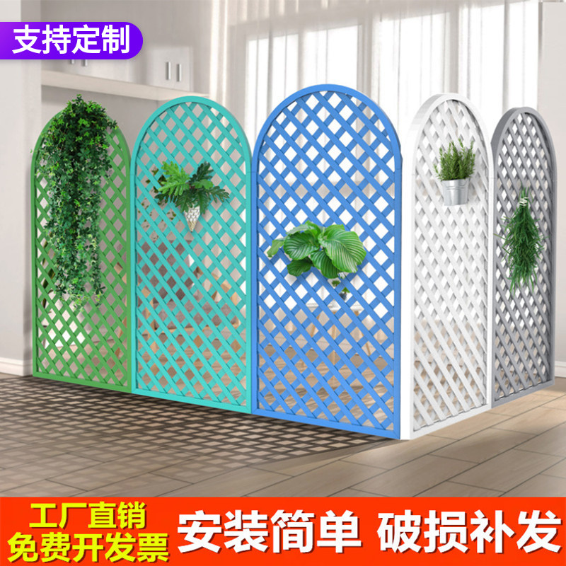 户外防腐木栅栏花园围栏护栏隔断篱笆围墙室外弧形网格露台装饰
