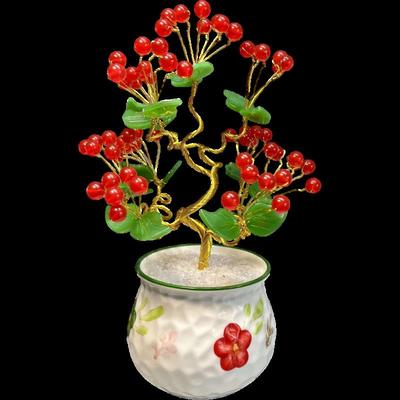 高档品晶黄玉红水招财钱树葫芦新结婚生摇日礼物搬家客厅玄关桌面