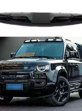 适用于Defender90110车顶扰流板4LEDDRL的亮黑色车顶灯条