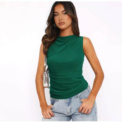 Women's mesh base shirt, vest splicing, women's