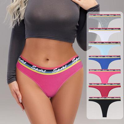 Women 7 Thongs Casual Breathable Knickers Stretch Rise