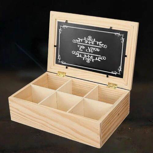 Wooden Tea Box Tea Storage Organizer Multipurpose