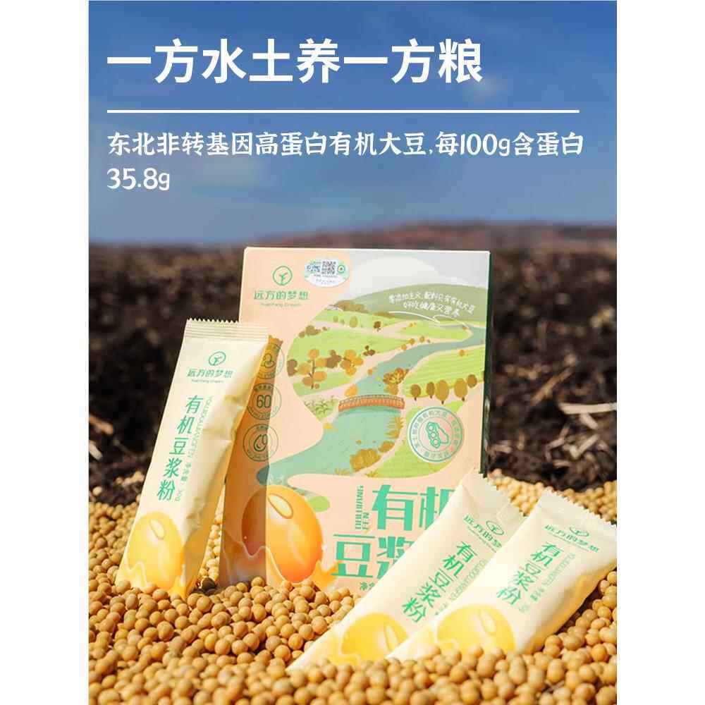 远方好物黑龙江无农残添加蛋白有机纯豆浆粉远方的梦想非转基因