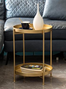 北欧铁艺小茶几客厅沙发边几卧室床头柜小圆桌摆件可移动小桌子