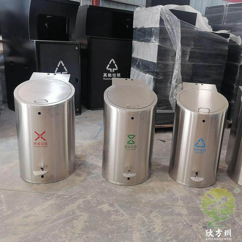 大容量地埋式沉降式地埋垃圾桶分类投放站不锈钢升降室内投口款