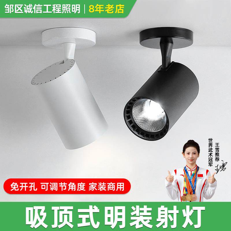LED射灯明装单独聚光吸顶灯服装店店铺专用背景墙商用室内天花板