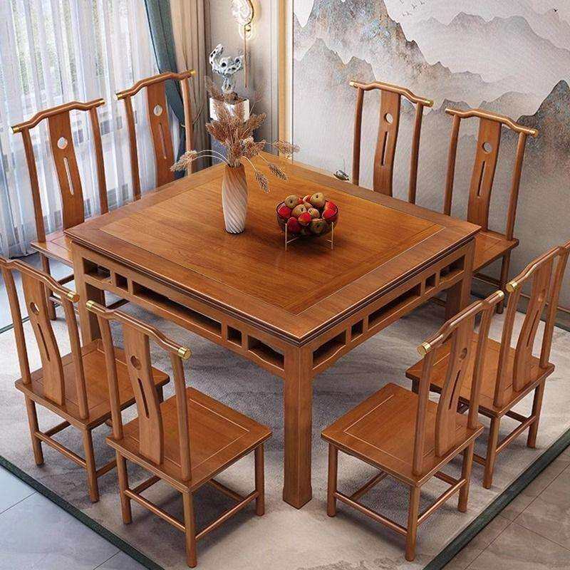 八仙饭桌全实木正方形中式老式小方桌农村中堂家用餐桌饭店饭桌子