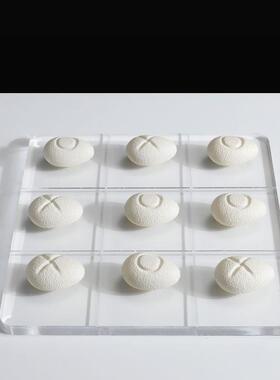 现代简约亚克力棋盘树脂棋子摆件样板房客厅书房艺术软装家居摆设