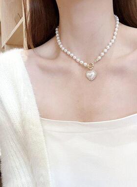 Heart Pendant Short Necklace Women