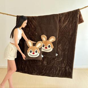 一抱枕沙被办ENS公发两用靠 秋多冬新加厚加绒卡通超柔功能二合款