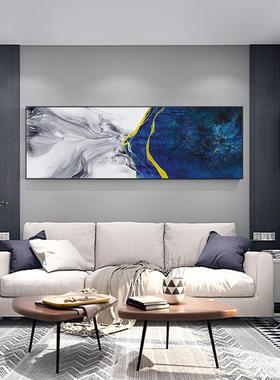 现挂代简墨约沙发背景水装饰横版卧室床头画抽象XVH艺术客厅装饰