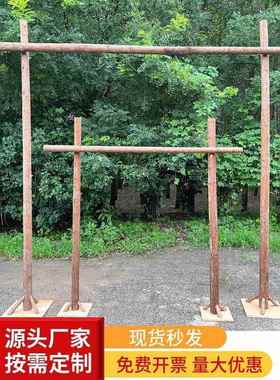 木桩拱门森系婚庆户树外草坪tb-81013婚礼木头架子露道营桩背具景