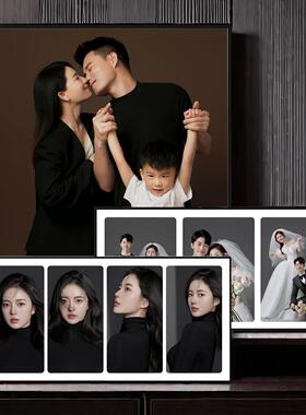 婚纱写真相框摆台挂画高端定制作结婚全家福照片打印黑色金属摆件