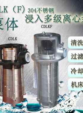 浸式液下多级离心泵机床数控冷可却油泵CDLK()4-F1入90DEF深度选