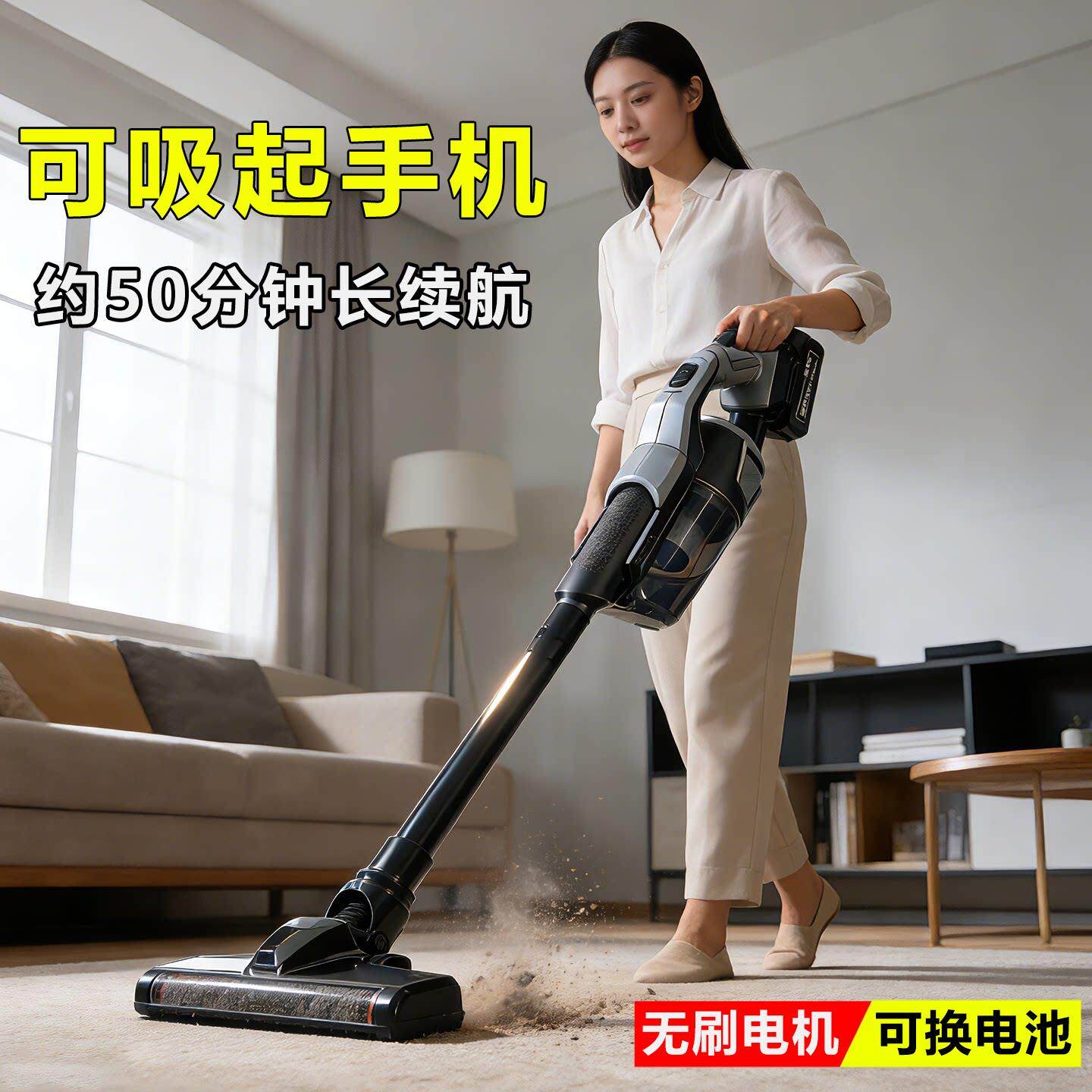 锂电池无线吸尘器家用便携手持式大功率吸宠物猫毛清洁工具除尘机