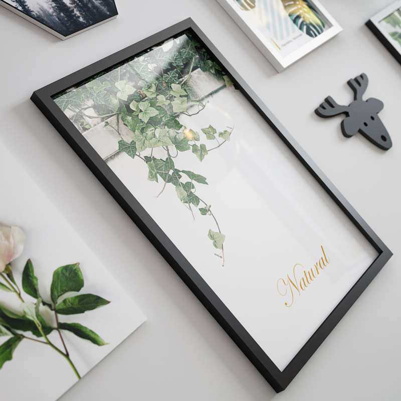 实木_D915_24寸绿植简约实木照片墙组合相框可换相片小清新装饰画,家居饰品,相框/画框,淘宝优惠券,粉丝福利购,淘宝优惠卷
